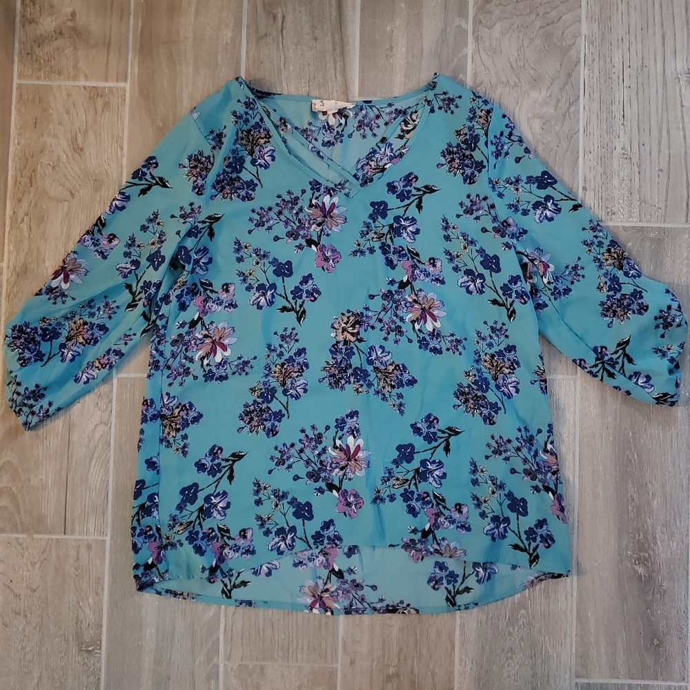 Hippie Rose Size Large Floral Blouse